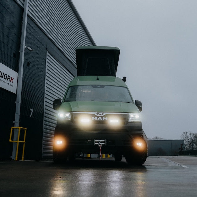 Campervan Conversion MAN TGE Winch Lights