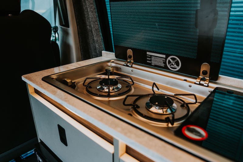 Campervan Conversions Gas Cooker in Kitchen