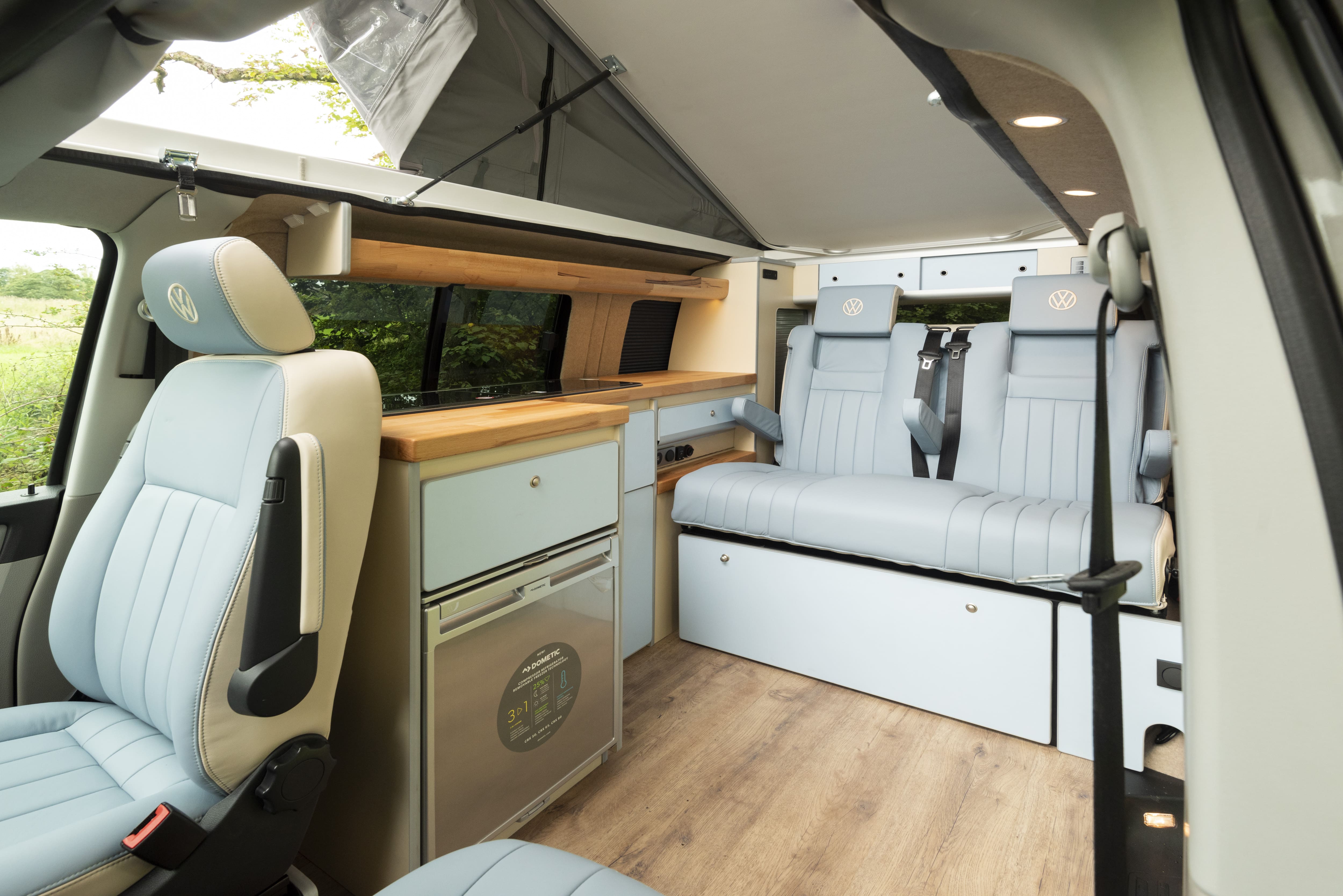 VW Campervan Conversion with blue upholstery from Wildworx