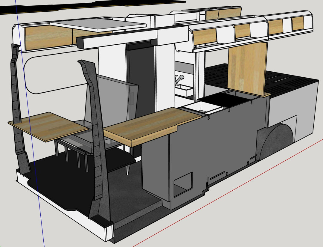 CAD Design of VW Campervan Conversion Crafter Wildworx