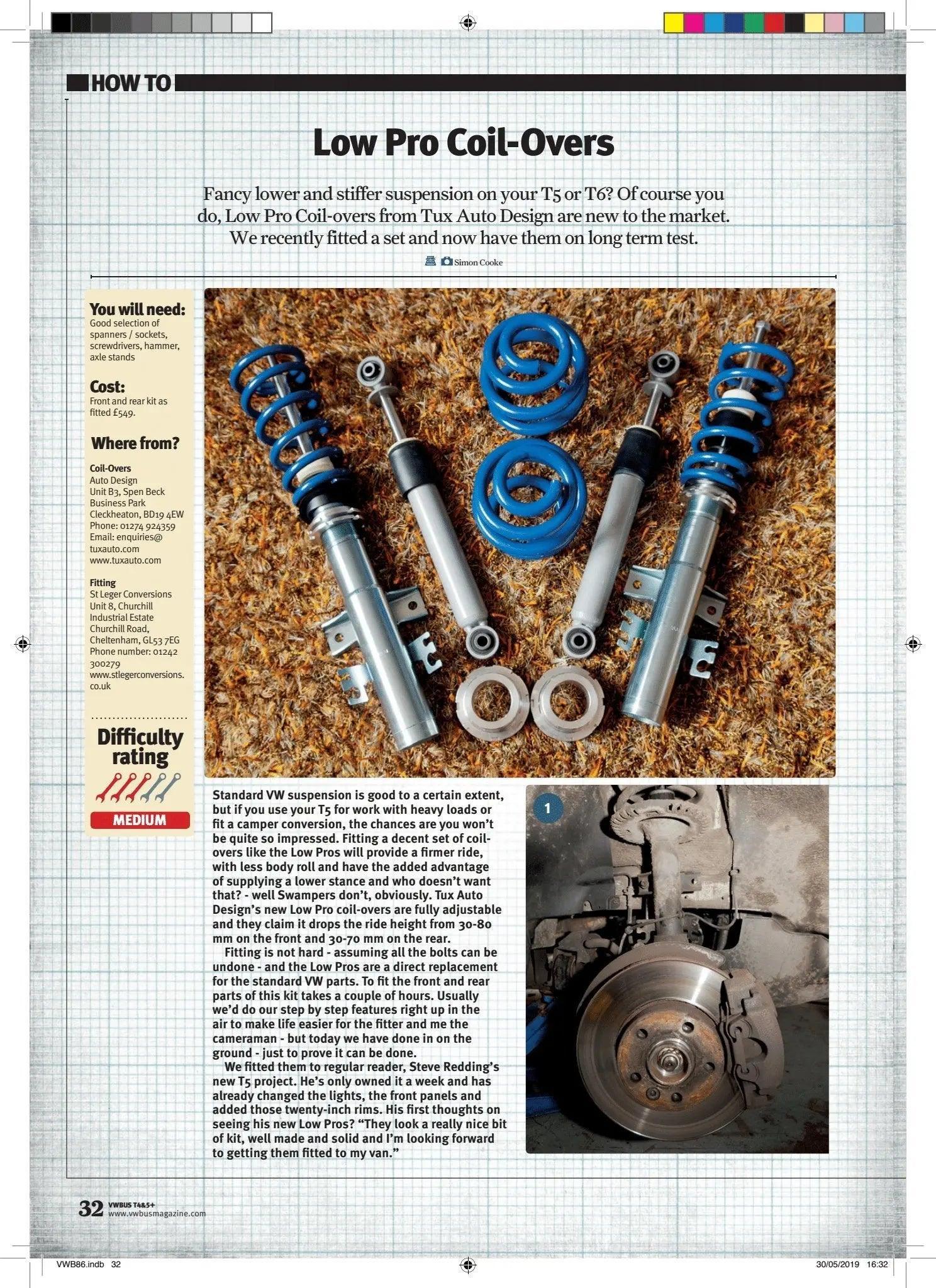 Low Pro Adjustable Coilover Kit Low Pro Wildworx | Campervan Conversions, Sales & Accessories
